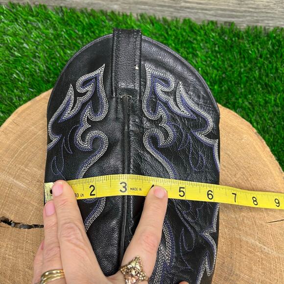 Dan Post Men - Size 9.5D - Vintage Black Eel Skin Cowboy Boots DPS367 - Picture 11 of 12